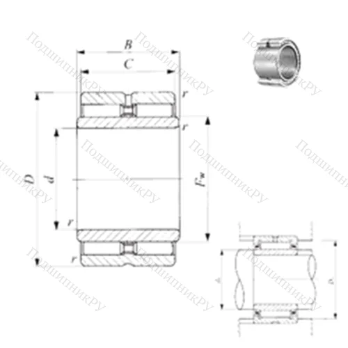 Подшипник игольчатый радиальный GTRI 456430 от производителя  IKO