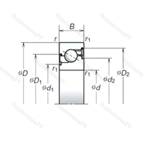 Подшипник шариковый упорно-радиальный 45TAC 100BDDG от производителя  NSK Подшипник шариковый упорно-радиальный 45TAC 100BDDG от производителя  NSK