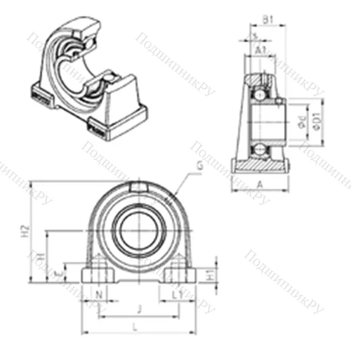 Подшипниковый узел шариковый радиальный USPA 207 от производителя  SNR
