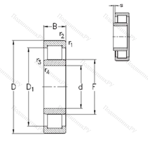 Подшипник роликовый радиальный NU 2214-E-MA 6