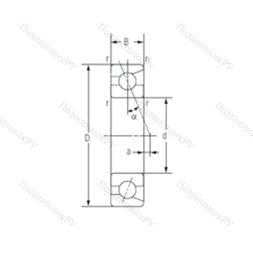 Подшипник шариковый радиально-упорный 7908AC