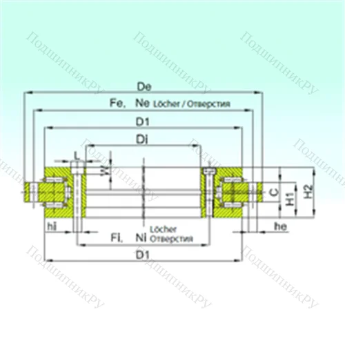 Подшипник роликовый опорно-поворотный YRT 460