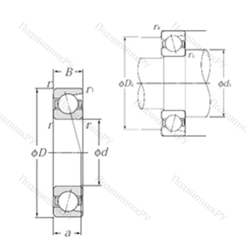 Подшипник шариковый радиально-упорный 7211C