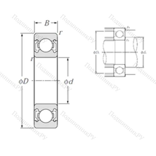 Подшипник шариковый радиальный 6904ZZ от производителя  NTN
