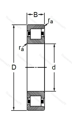 Цилиндрический роликовый подшипник N 407 V (102407) в Челябинске