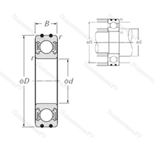 Подшипник шариковый радиальный AC-6007LLB