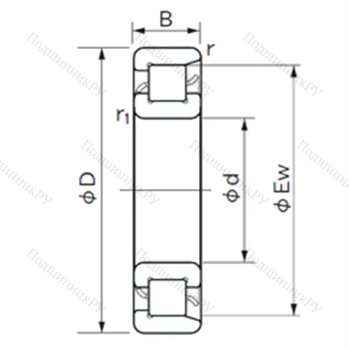 Подшипник роликовый радиальный NF 1044