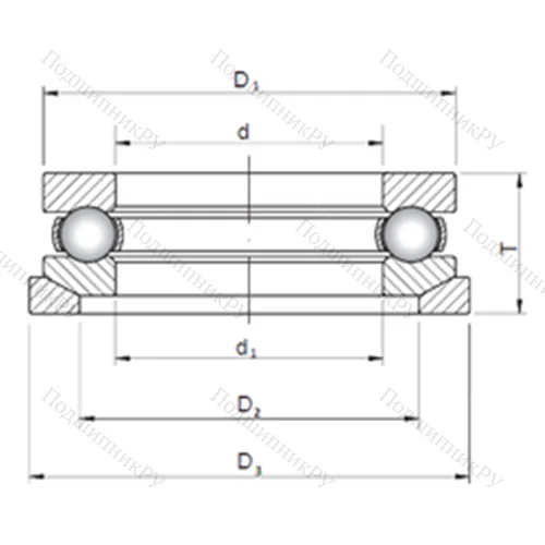 Подшипник шариковый упорный 53322U+U 322 от производителя  CX