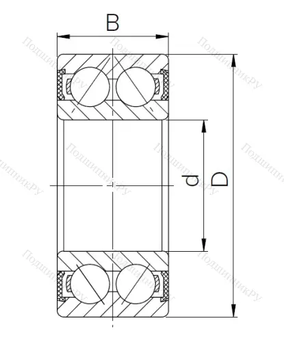 Радиально-упорный шариковый подшипник 3306 2RS T в Челябинске
