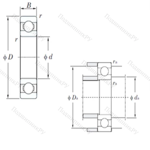 Подшипник шариковый радиальный 6307R