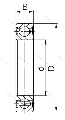 Шариковый однорядный подшипник 70-180110 (6010 2RS С3) в Челябинске