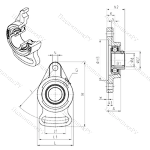 Подшипниковый узел шариковый радиальный USFAE 207 от производителя  SNR