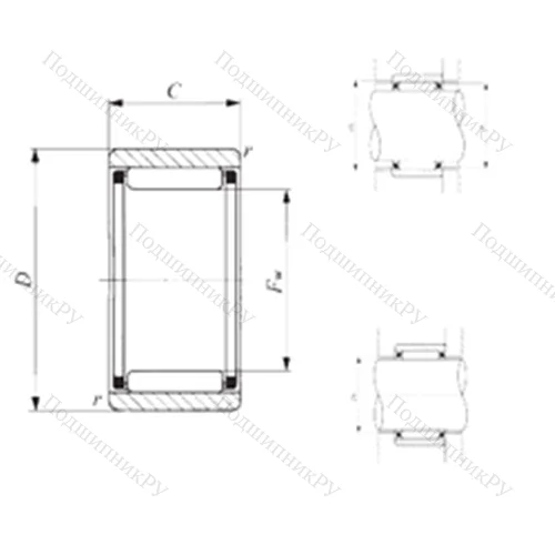 Подшипник игольчатый радиальный RNAF 162413