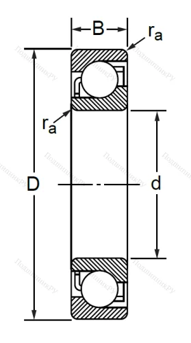 Радиально-упорный шариковый подшипник 7310 B (66310 ГОСТ) в Челябинске