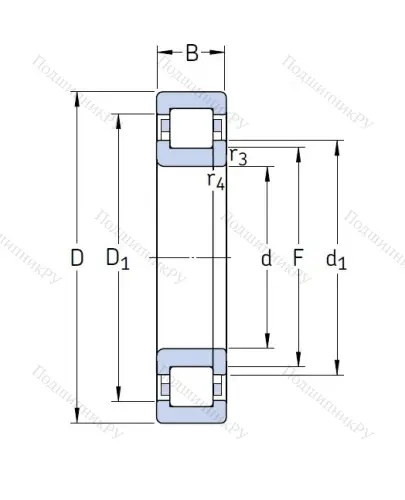 Роликовый цилиндрический подшипник NUP 220 ECP от производителя  SKF