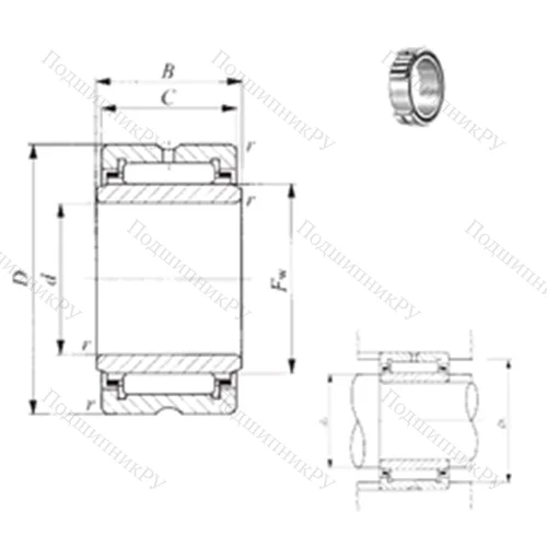 Подшипник игольчатый радиальный TRI 608945 от производителя  IKO Подшипник игольчатый радиальный TRI 608945 от производителя  IKO