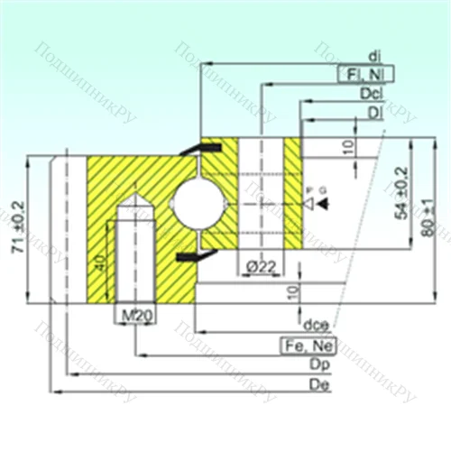 Подшипник шариковый опорно-поворотный EB 1.25.0855.201-2STPN