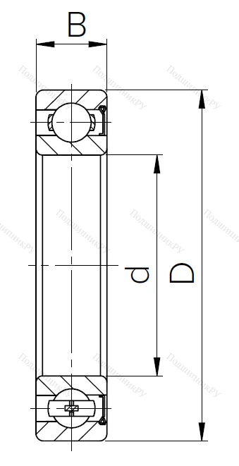 Шариковый однорядный подшипник 60107 (6007 Z) в Челябинске