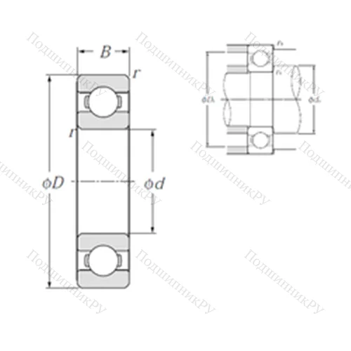 Подшипник шариковый радиальный 6904 от производителя  NTN