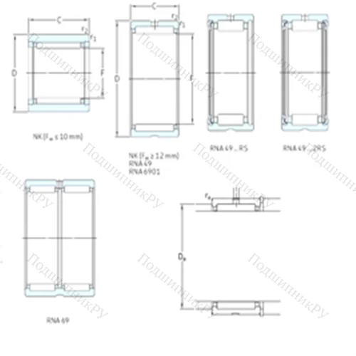 Подшипник игольчатый радиальный NKS 32