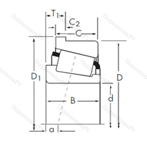 Подшипник роликовый радиально-упорный 29685/29620-B от производителя  TIMKEN