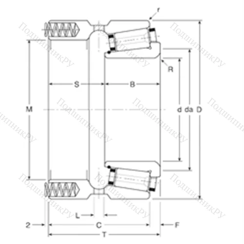 Подшипник роликовый радиально-упорный 124069X/124112XP от производителя  Gamet
