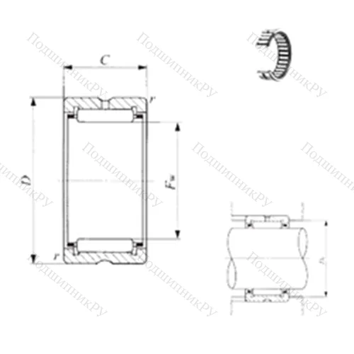 Подшипник игольчатый радиальный BR 283820 от производителя  IKO