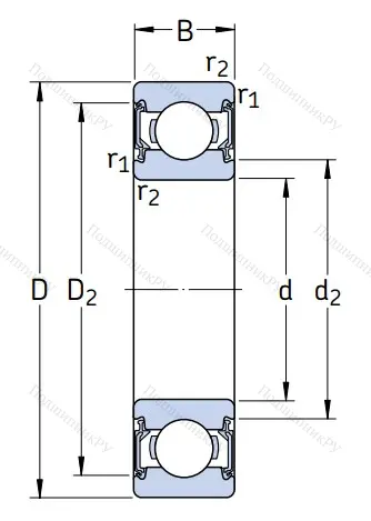 Однорядный шариковый подшипник 6204 2RSLTN 9/C 3VT 162 от производителя  SKF