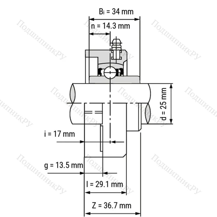 Подшипниковый узел SS-UCFLPL 205-B - Вал: 25 мм
