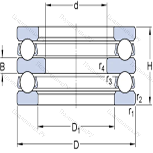 Двойные упорные шарикоподшипники 52414 M от производителя  SKF Двойные упорные шарикоподшипники 52414 M от производителя  SKF