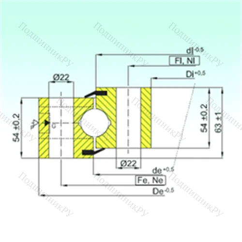Подшипник шариковый опорно-поворотный NB 1.25.1255.200-1PPN от производителя  ISB