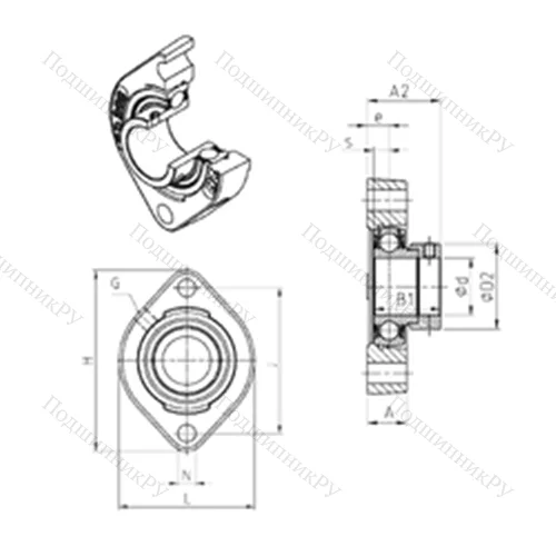 Подшипниковый узел шариковый радиальный ESFD 207 от производителя  SNR