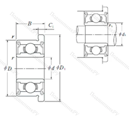 Подшипник шариковый радиальный F 697ZZ 1 от производителя  NSK
