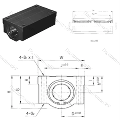 Подшипник шариковый линейный SC 40WN-B от производителя  Samick