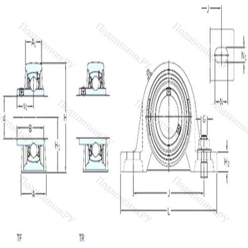 Подшипниковый узел шариковый радиальный SYM 2.3/16 TF от производителя  SKF
