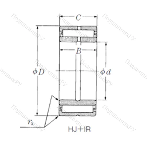 Подшипник игольчатый радиальный HJ-283716+IR-232816 от производителя  NSK