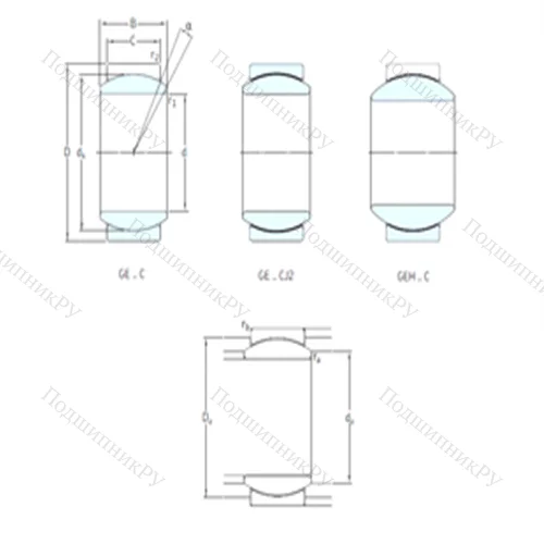 Подшипник скольжения сферический GEC 750TXA-2RS от производителя  SKF