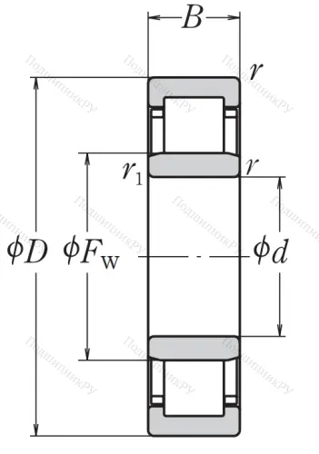 Роликовый цилиндрический подшипник NJ 214 W C 3 от производителя  NSK