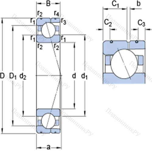 Прецизионные радиально-упорные шарикоподшипники 7036 ACD/P 4AL от производителя  SKF