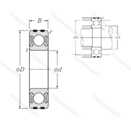 Подшипник шариковый радиальный EC-6009LLU
