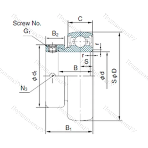 Подшипник шариковый радиальный U 001+ER