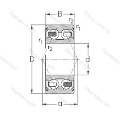 Подшипник шариковый радиально-упорный 3213-B-2Z-TV