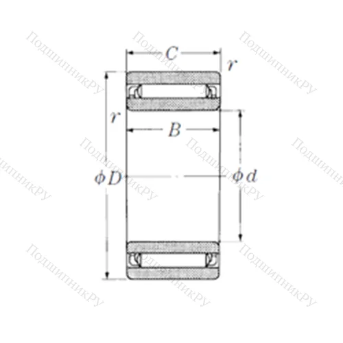 Подшипник игольчатый радиальный NAF 7510530