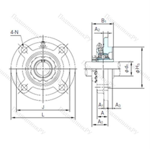 Подшипниковый узел шариковый радиальный UKFC 210+H 2310 от производителя  NACHI