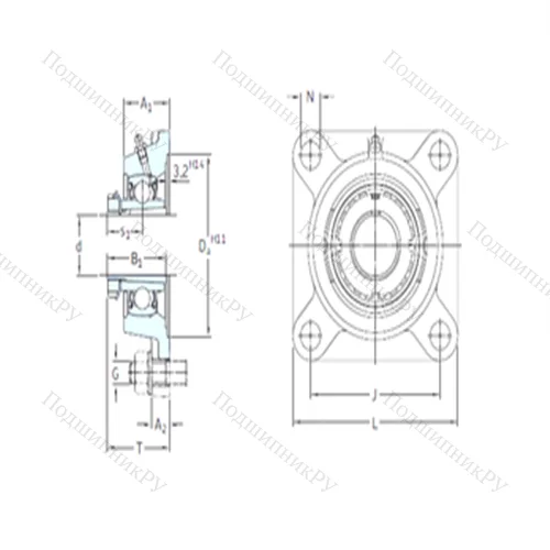 Подшипниковый узел шариковый радиальный FYJ 50 KF+HA 2310 от производителя  SKF