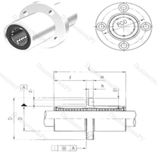 Подшипник шариковый линейный LMEFM 50UU от производителя  Samick