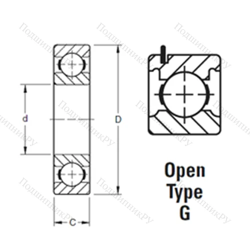 Подшипник шариковый радиальный 9102KG
