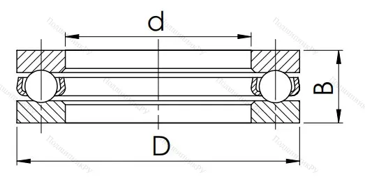 Упорный шариковый подшипник 8305 (51305) в Челябинске