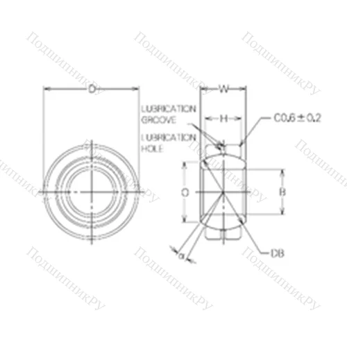 Подшипник скольжения сферический MBG 22CR