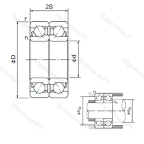 Подшипник шариковый радиально-упорный спаренный 7319DF